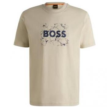 Maglia BOSS Logo Spazio Beige Taglia Standard