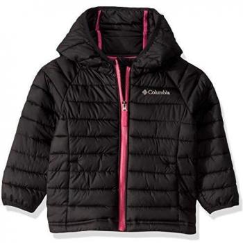 Columbia Chaqueta De Plumón Powder Lite con Capucha para Niñas, Color Negro