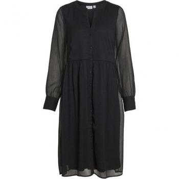 Vila Alltagskleid Falia 14084475 Schwarz Regular Fit