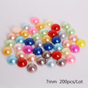 Plastic ABS Flatback Half Round Imitation Pearl Beads