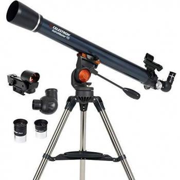 NEW Celestron AstroMaster LT 70AZ 70mm REFRACTOR TELESCOPE + Smartphone Adapter