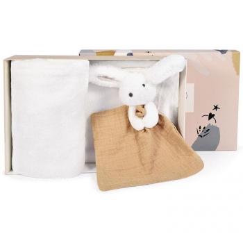 Couverture en peluche beige Doudou & Compagnie