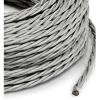 LampadaStyle 10 Mt Cavo Treccia Argento Sezione 3x0,75