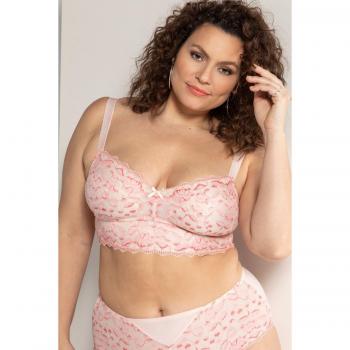 Bralette in Pizzo per Taglie Forti, Coppa C-D, Beige, Donna
