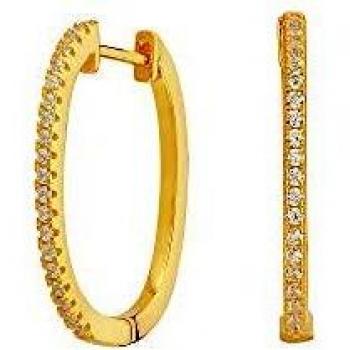 Pendientes de Plata Chapada en Oro Itemporality con Circonitas