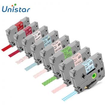 Unistar 5pcs Brother P-Touch TZe Label Tapes