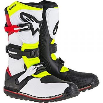 Alpinestars Tech T Trialstiefel Weiß-Rot-Gelb-Fluo-Schwarz Größe 39