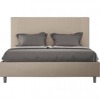 Cama Doble Goya 160x210 Con Estilo Piel Tórtola