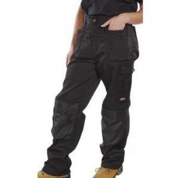 B-Click Workwear Premium Black Cargo Trousers NWT4523-32