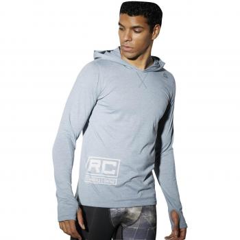 Sudadera Reebok Combat Ligera con Capucha, Hombre, Gris (Stonew), XL