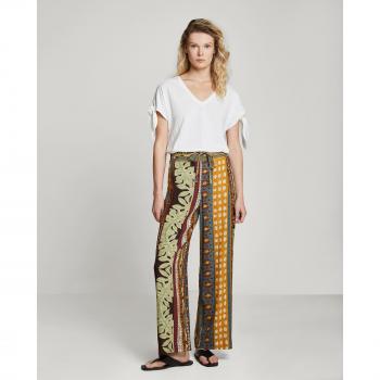 Lazo & Estampado Trucco – Pantalón Fluido Femenino