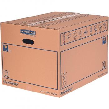 Caja de mudanza montaje manual m 430x300x250. cartón simple bankers box 6208301
