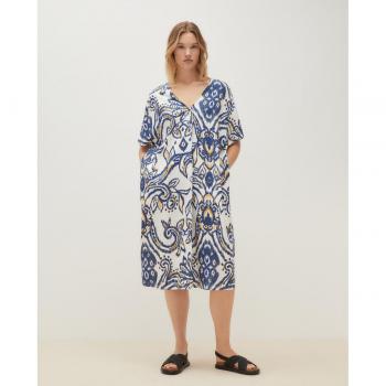 Vestido Couchel de Caftán con Estampado y Manga Corta