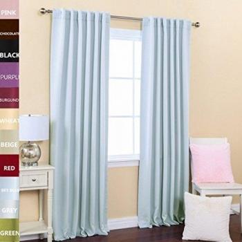 Cortina TWOPAGES 99% Opaca 240GSM Aislante Térmico 100 pulgadas Ancho Panel de Poliéster Tejido Triple para Sala y Dormitorio