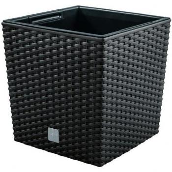 Prosperplast Maceta Rato 4 Litros con Cubilete para Plantar en Color Antracita 17 X 17 X 17 Cm