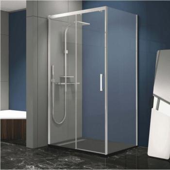 Puerta corredera MIRLO para ducha frontal 175 cm, acabado cromado