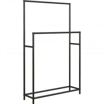 Toallero de Baño de Pie con Estructura Metálica HOMCOM 66x20x110 cm Negro