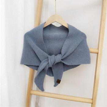 Winter Knitted Triangle Shawl for Women