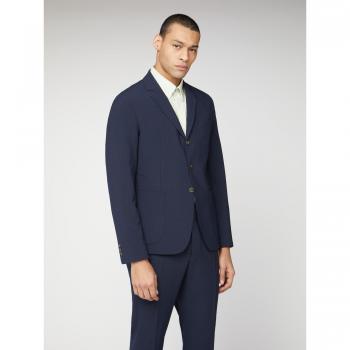 Midnight Seersucker Check Blazer 42R Men's Jacket