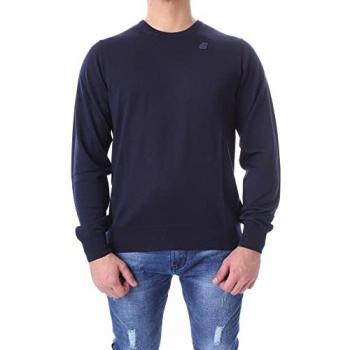 K-Way Men's Blue Round-neck Sweater