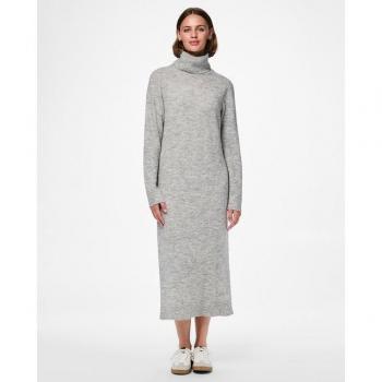 Robe en Maille Manches Longues Gris Clair – Modèle Vivi