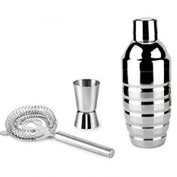 Elegant 3-Piece Cocktail Shaker Kit with Large Container