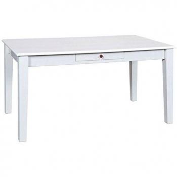 Table extensible en pin massif laqué blanc