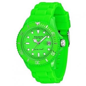 Madison Candy SU4503V Green Silicone Wristwatch (Men)
