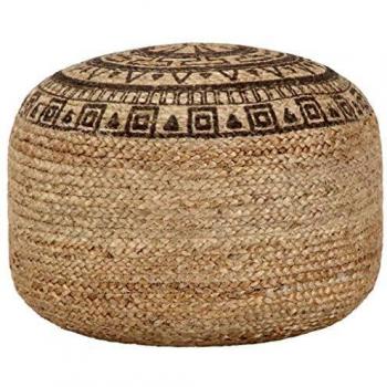 Jute Pouffe Brown 45x30 cm