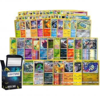 Lightning Card Collection Premium Pack – 50 Cards + Deck Box for Pokémon Players