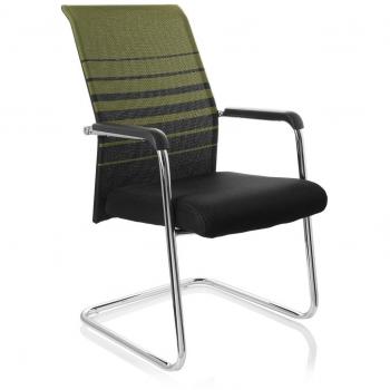 Silla Oficina Falcone V con Soporte de Brazo y Asiento Malla Negro/Verde