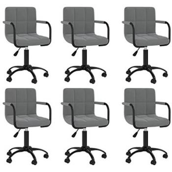 Dark Grey Alloy Rotational Dining Chairs – 6-Pack