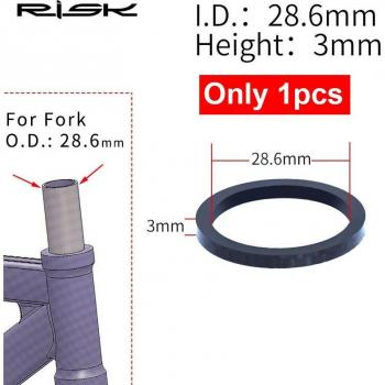 RISK Espaciadores de Auriculares de Carbono, 5 Piezas, Ejes OD2 de 28.6 a 31.8mm