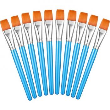 10 Pcs Artist Flat Paint Brush Set