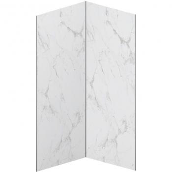 Parete Doccia Marmo Bianco 90x210 cm – Set di 2 – ENEKO