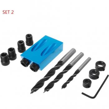 Kit de 14 outils pour trous obliques en bois – 6 / 8 / 10 mm