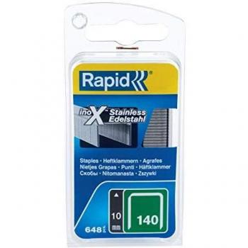 Rapid Type 140 Stainless Steel Staples, 10mm, 650 Count