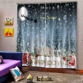 Cortinas de tela navideñas 3D con ganchos
