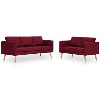 Rosso Velvet Living Sofa Pair – 2‑Seat