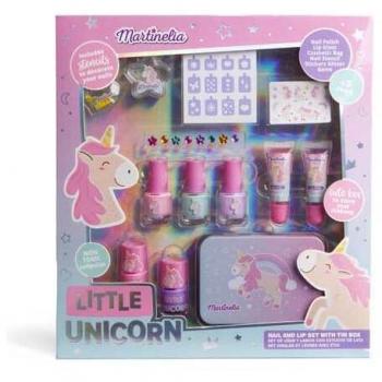LITTLE UNICORN SET DE UÑAS Y LABIOS CON ESTUCHE DE LATA DE MARTINELIA