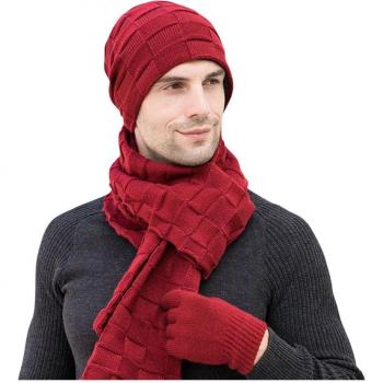 Velvet Knit 3-Piece Hat, Scarf & Gloves