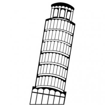 Adorno de Metal Torre de Pisa, color negro, 30x0,15x67 cm