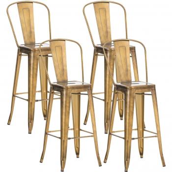 Metallo Oro 4‑Sgabelli