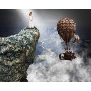 Papermoon Vliestapete Surreale Steampunk-Liebeshoffnung