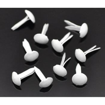 White Round Brads for DIY Craft 9x5mm 500 Pcs