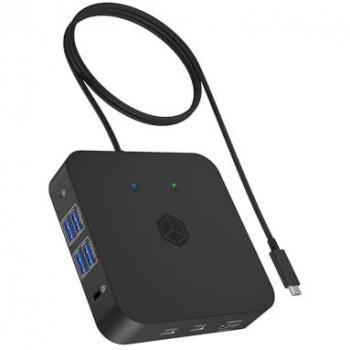 Station d’accueil ICY BOX 85W – USB‑C, HDMI 4K, Ethernet – Noir