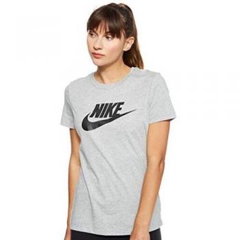 Nike T-Shirt Donna Icona Futura Essenziale, Dk Grey Heather/Black, S