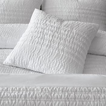 Catherine Lansfield White Seersucker Cushion 45x45cm