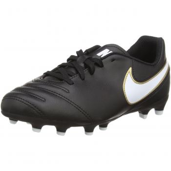 Nike Kids' Tiempo Rio III FG Soccer Cleats, Black (Black/White-Metallic Gold 010), 4 UK (36.5 EU)