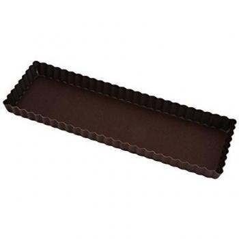Moule à Tarte Cannelé Rectangulaire Fond Fixe 350 mm